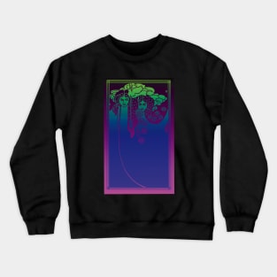 Art Nouveau Ladies (blue on purple) Crewneck Sweatshirt